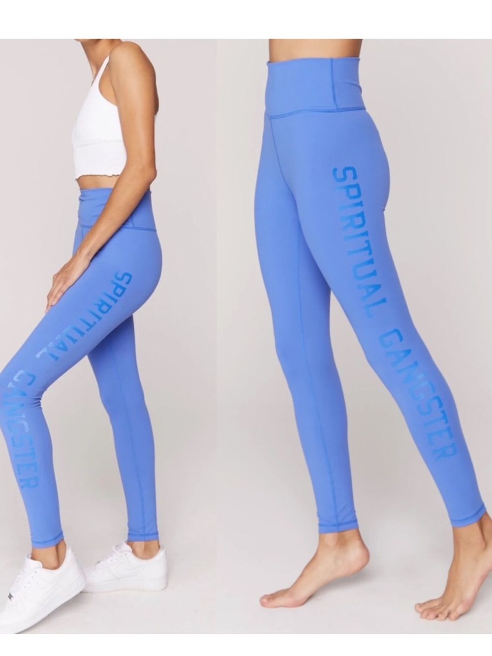 Spiritual Gangster Varsity Essential High-Waist Leggings in Bluebell Size Large